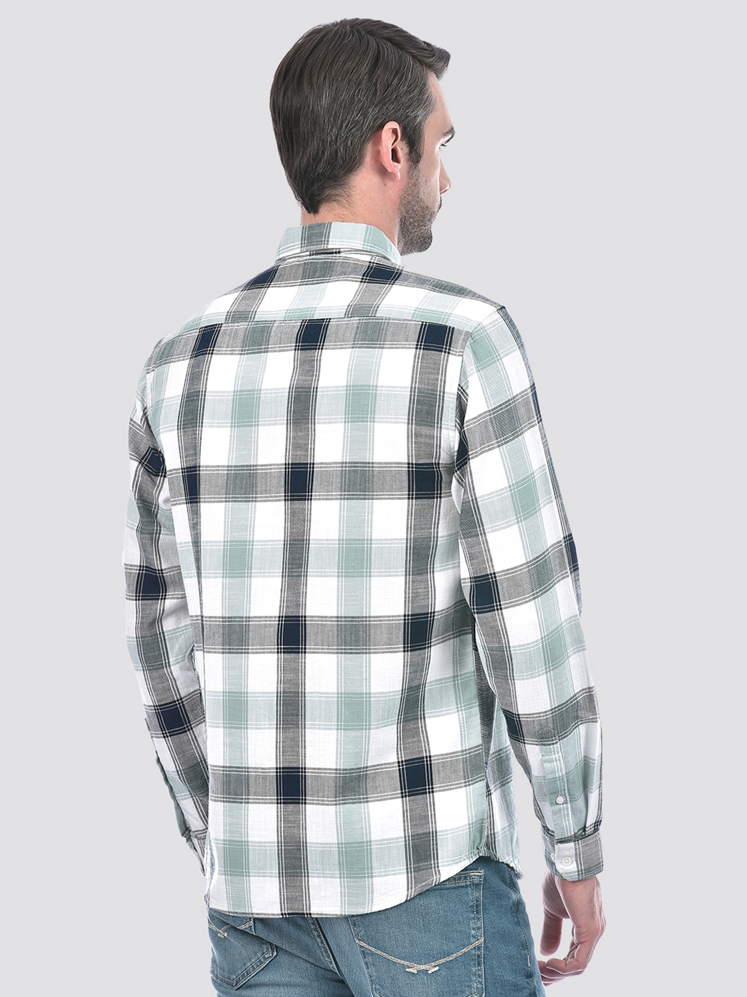 Numero Uno Men Checkered Green Shirt